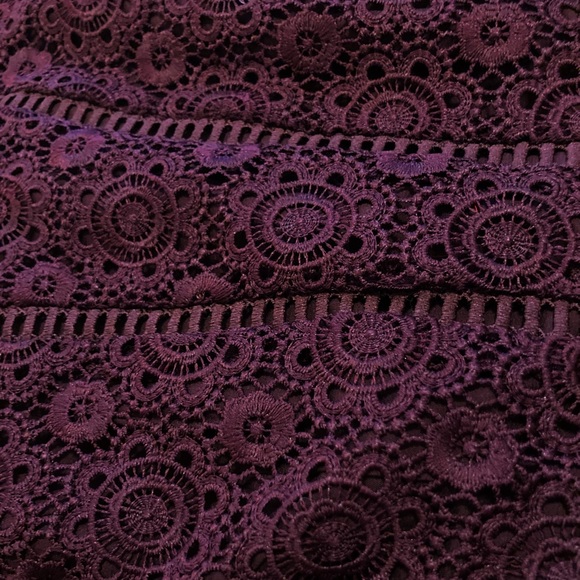 COPY - Deep plum lace/crochet embroidered bodycon dress size 2 from Forever New - Picture 3 of 6